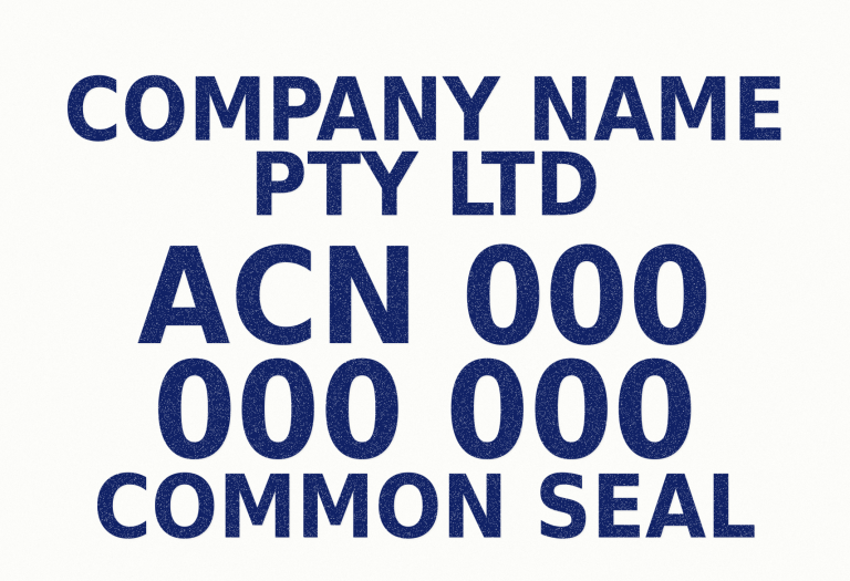 Company Common Seal Style Stamp &ndash; 65mm x 95mm