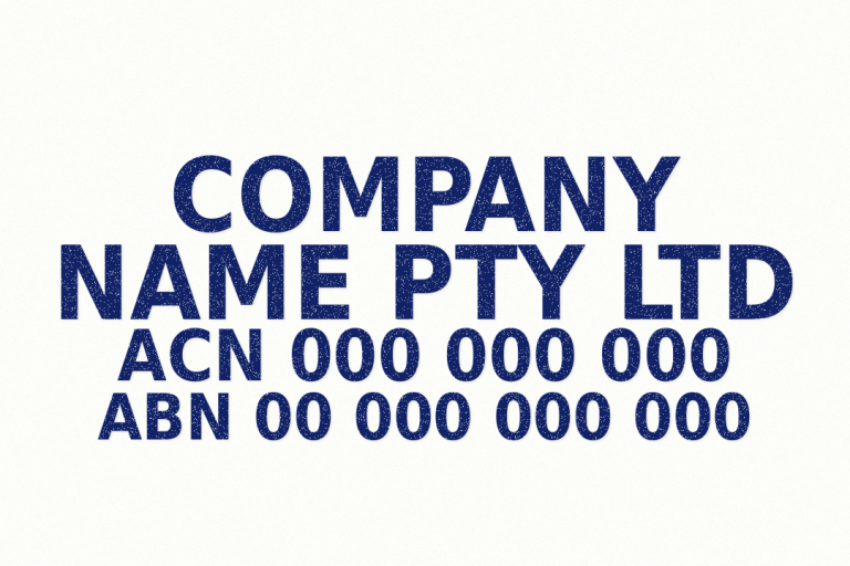 Company Name ACN Stamp – 40mm x 60mm