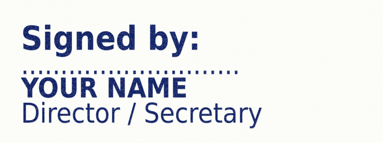 Director Signature Block Stamp &ndash; 30mm x 80mm