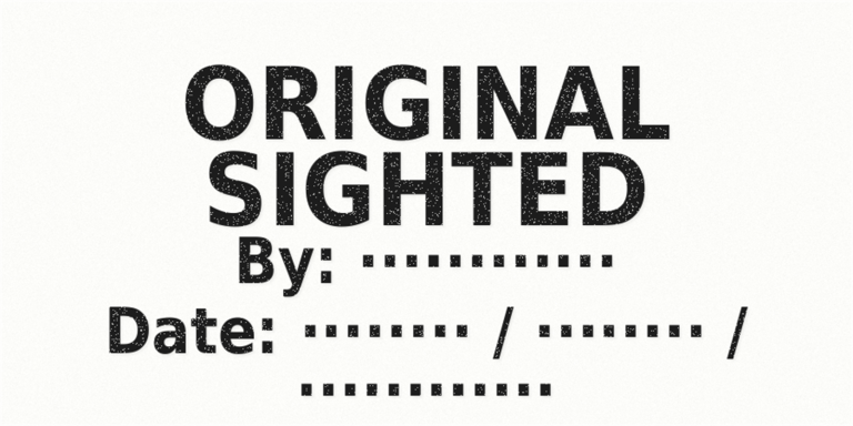Original Sighted 25mm x 50mm automatic self-inking office stamp imprint